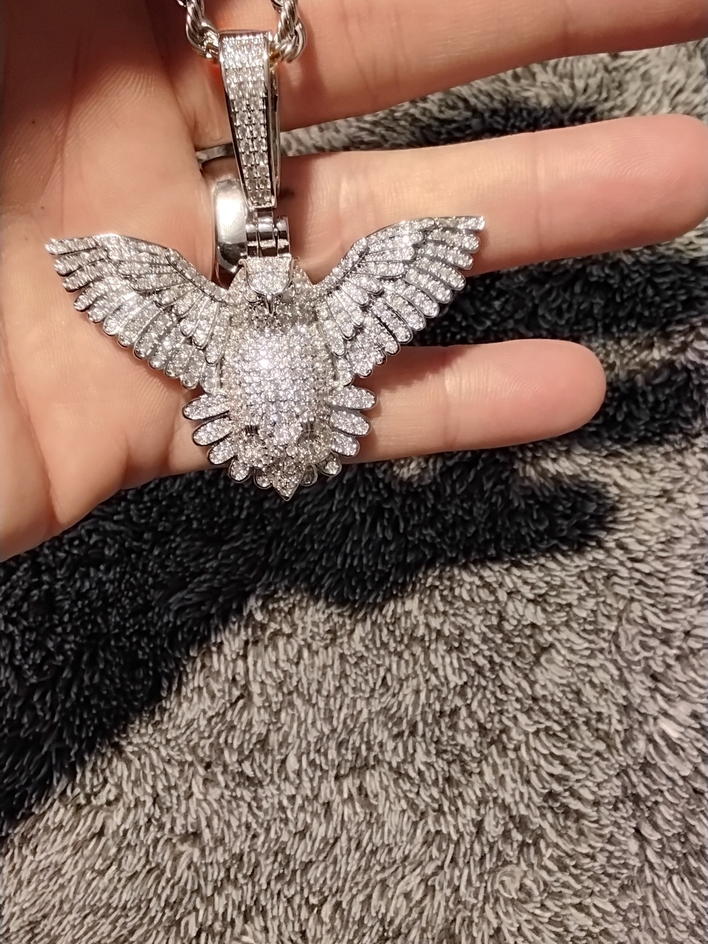 Others Follow Silver Crystal Eagle Pendant Necklace